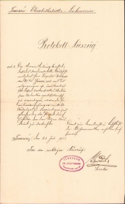 A2196 Protocol Asociațiunea Funebrală Elisabetin Timișoara, 1903 foto