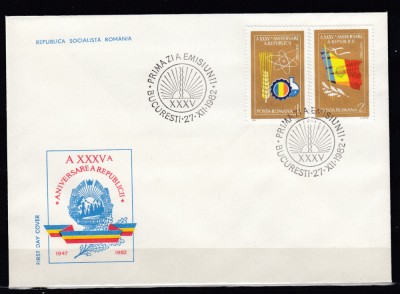 ROMANIA 1982 LP 1068 A 35-A ANIVERSARE A REPUBLICII SERIE FDC foto
