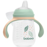 Baboo Cup with Silicone Spout ceasca cu m&acirc;nere Peachy Keen 6m+ 260 ml