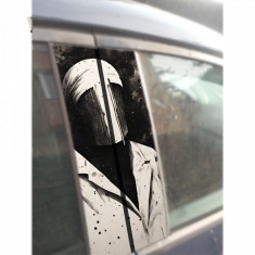 Sticker Auto Zeul Tacerii pentru Stalpi Usi , Autocolant Personalizat