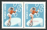 EROARE 1969 PERECHE MNH - PATA ALBASTRA PE PICIORUL BICICLISTEI, Nestampilat