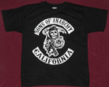 Tricou Sons of Anarchy -californis si - Kalashnikov ,calitate 180 grame, L, M, S, Negru