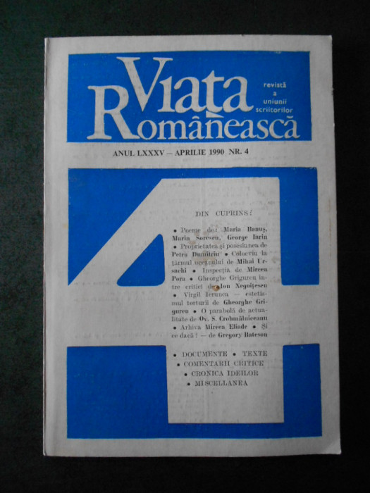 REVISTA VIATA ROMANEASCA. APRILIE 1990 Nr. 4