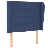 Cumpara ieftin Tablie de pat cu aripioare, albastru, 103x23x118/128 cm, textil