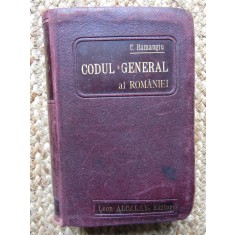 C. HAMANGIU , CODUL GENERAL AL ROMANIEI , LEGI UZUALE , VOLUMUL III 1900