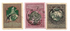 Rusia - Timbre de caritate de razboi - Hartie colorata, 1914 - valori obliterate