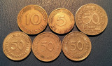 Lot monede 5, 10, 50 pfenning - Germania