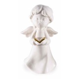 Figurina Inger portelan alb auriu 8.5x7.5x16 cm
