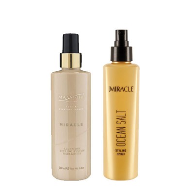 Set Promotional Spray Hidratare Par si Corp + Spray Styling cu Sare Organica Miracle Maxxelle 200ml foto