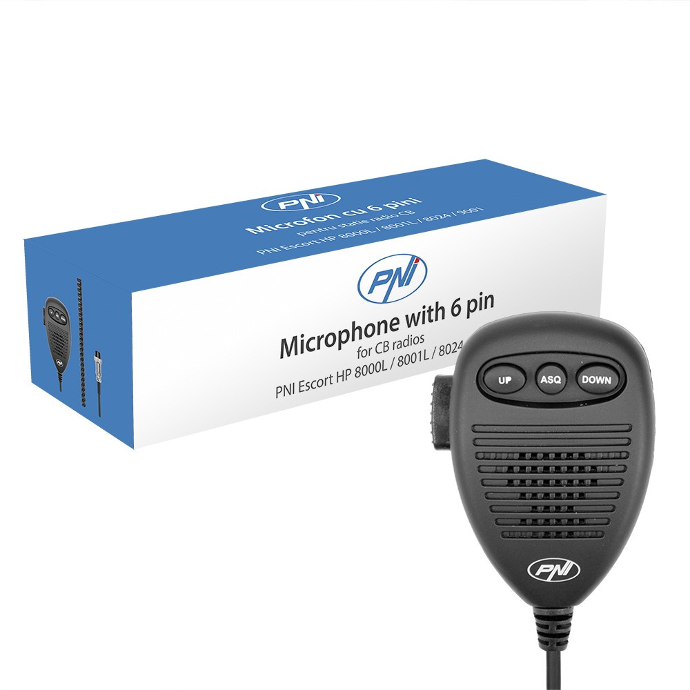 Aproape nou: Microfon cu 6 pini pentru statii radio PNI Escort HP  8000L/8001L/8024/ | Okazii.ro