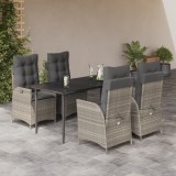 Gossi set mobilier de gradina cu perne, 5 piese gri deschis poliratan