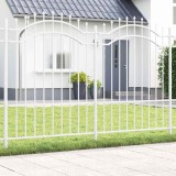 Gard de Gradina Alb 190 cm Otel vopsit in pulbere