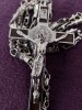 Crucifix cu lant masiv Vintage pentru gat,lant si crucifix vechi masiv argintiu