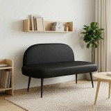 vidaXL Bancă tapițată cu spătar Negru 110 x 60 x 76 cm 42040805