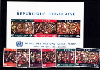 Togo 1967 UNO Paintings set+imperf. sheet MNH S.687 foto