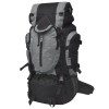 Rucsac Drumetie 75L vidaXL, Negru/Gri, Poliester 600D, Impermeabil, Compartimente Multiple, Outdoor, Camping, Calatorii