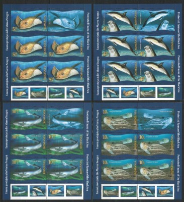Faună protejată din Marea Neagră, minicoală de 5 timbre și 1 vinietă, 2022, LP 2366c, MNH foto