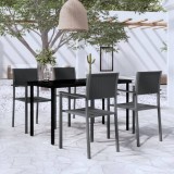 VidaXL Set de servit masa pentru grădină, 5 piese, negru
