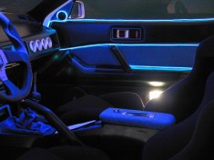 Fir cu lumina ambientala pentru auto neon flexibil 32 mm culoare albastru foto