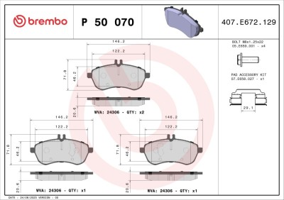 BREMBO P 50 070 PRIME LINE set placute frana,frana disc foto
