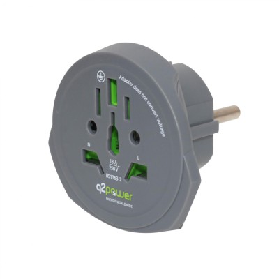 Adaptor calatorii World to Europe Q2 AUSTRALIA CHINA ITALIA UK CH BRAZIL USA EURO 16A 1.100100-TH foto