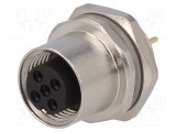 Conector M12 soclu 3 pini mamă 250V 4A IP67 drept TE Connectivity