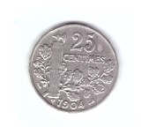 Moneda Franta 25 centimes 1904, stare buna, curata