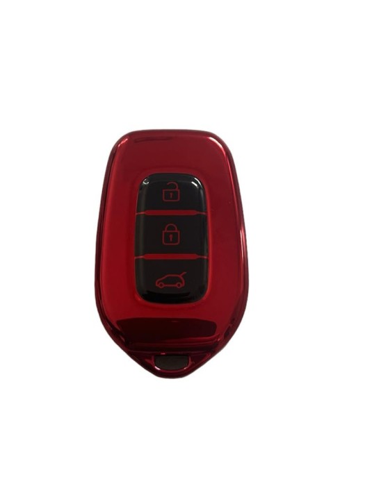 Husa TPU Cheie Dacia Logan 3 2021 2022, Renault, 3 Butoane, Rosie