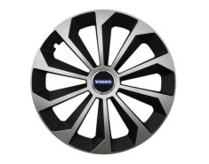 Set 4 capace roti Fame Gri-Negru cu inel R14, pentru gama auto Volvo
