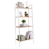 Cumpara ieftin Raft 4 polite mdf stejar si metal alb Thea 60x35x149 cm