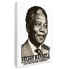 Tablou Mandela lider politic Tablou canvas pe panza CU RAMA 50x70 cm