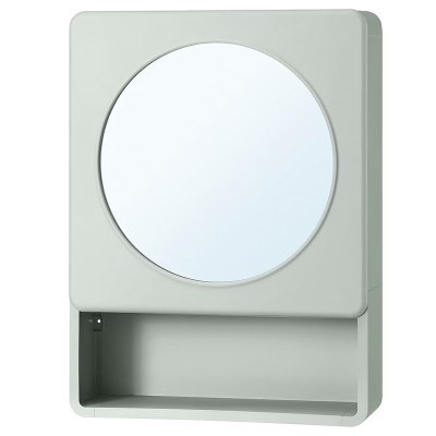 Dulap modern cu oglinda pentru baie, verde, compact, 44 x 59 cm foto