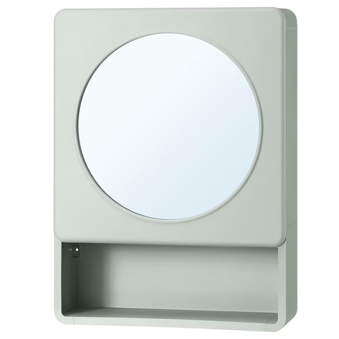 Dulap modern cu oglinda pentru baie, verde, compact, 44 x 59 cm