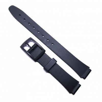 Curea de ceas din plastic - Culoare neagra - 12mm foto