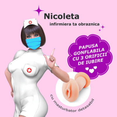 Papusi femeie - Crushious Nicoleta Infirmiera Papusa Gonflabila cu Masturbator foto