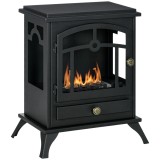 HOMCOM Șemineu pe Bioetanol, Bioșemineu cu Arzător de 1,2L pentru 3 Ore Durată de Ardere, 45x28x54 cm, Negru | Aosom Romania