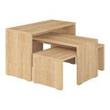 Cumpara ieftin Set 3 masute Kantar, Pako World, Natural, 65x30x39 cm