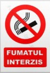 Placuta Atentionare Fumatul Interzis foto