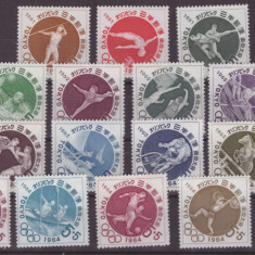 82-JAPONIA 1964-Serie completa de 20 timbre nestampilate J.O.1964-