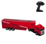 Tir Jucarie Telecomanda Zola&reg;, Scara 1:32, Rosu, Camion Container Controlat Radio, Lumini, +3 Ani