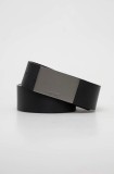HUGO curea de piele barbati, culoarea negru
