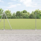 VidaXL Set de St&acirc;lpi de Gard Argintiu 10 x 1.2 m Oțel Galvanizat