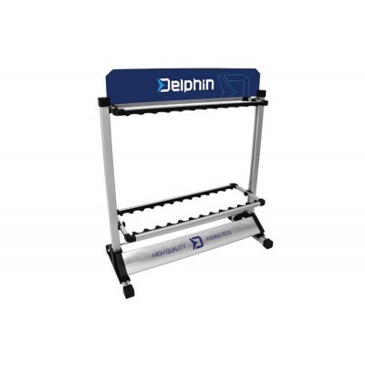 Suport/stand pentru expunere lansete Delphin, 24 posturi, aluminiu foto