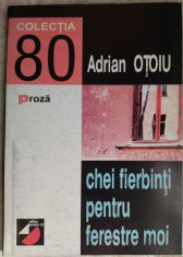 ADRIAN OTOIU - CHEI FIERBINTI PENTRU FERESTRE MOI (COLECTIA &amp;#039;80 / PROZA - 1998) foto