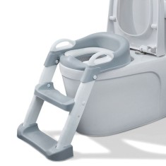 Reductor pliabil cu scara pentru toaleta, 2 trepte anti-aderente reglabile in 2 pozitii, Sezut impermeabil, PP Eco Frendly, 49x3