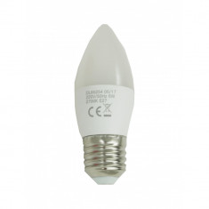 Bec Led Lumanare E27, model C37, 6W=50W, 2700K, lumina calda