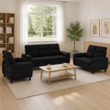 Cumpara ieftin Set de canapea 3 pcs Negru Tesatura