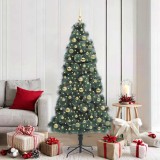 VidaXL Brad de Crăciun artificial pre-luminat cu set de globuri 180 cm 3396170