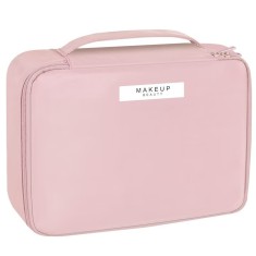 Geanta de Calatorie, Cyrax, pentru Cosmetice si Articole de Toaleta, Material Impermeabil, 2 in 1, Portfard Interior Detasabil, 23 x 16 x 8 cm, Roz