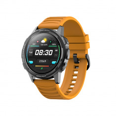Ceas Smartwatch Twinkler TKY-XL15, Galben cu Moduri sportive, Functii monitorizare sanatate, Ritm cardiac, Tensiune arteriala, Somn, Pasi, Alarma, Mem